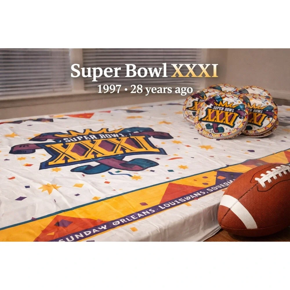Vintage 1997 NFL Super Bowl XXXI 80 Party Plates 54